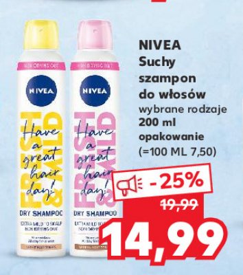 Suchy szampon dla szatynek Nivea fresh revive promocja