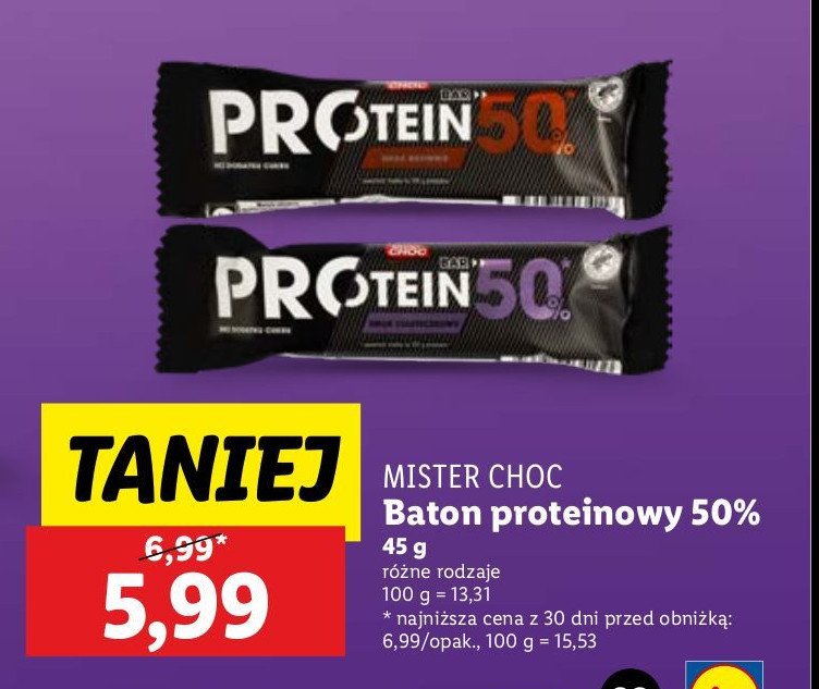 Baton proteinowy czekoladowy Mister choc promocja