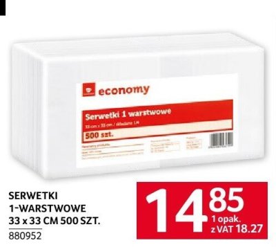 Serwetki 1-warstwowe 33 x 33 CM 500 SZT. economy promocja w Selgros