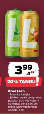 Piwo Lech jabłko i trawa cytrynowa  promocja w Netto