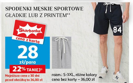 Spodenki męskie sportowe s-3xl Auchan inextenso promocja