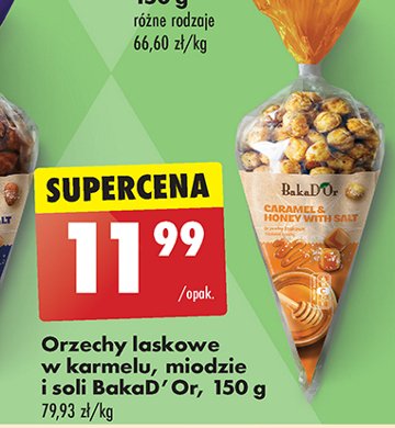 Orzechy laskowe w karmelu, miodzie i soli Bakad'or promocja