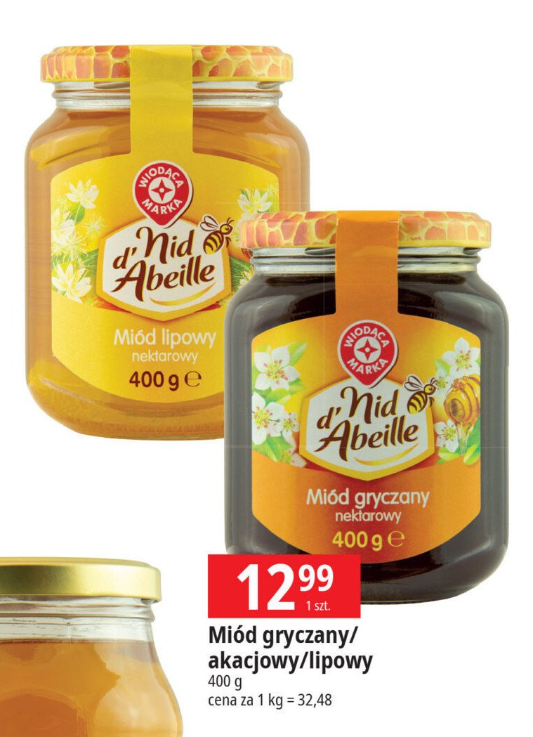 Miód pszczeli gryczany Wiodąca marka nid d'abeille promocja