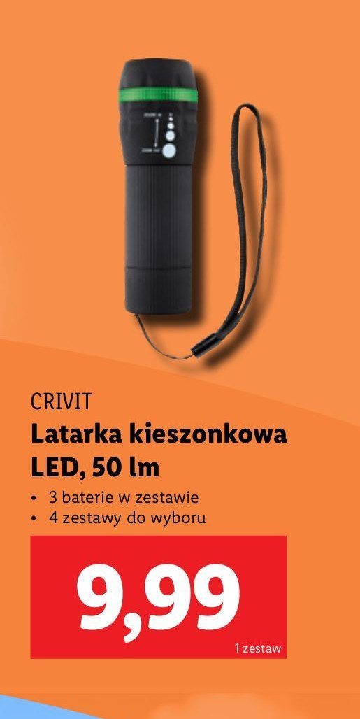 Latarka kieszonkowa Crivit promocja w Lidl