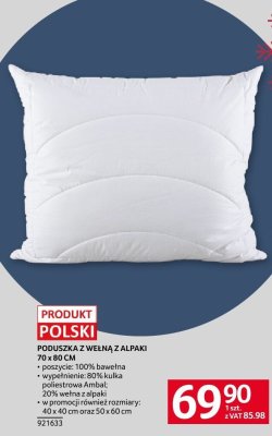 Poduszka z wełną z alpaki 70 x 80 cm promocja w Selgros