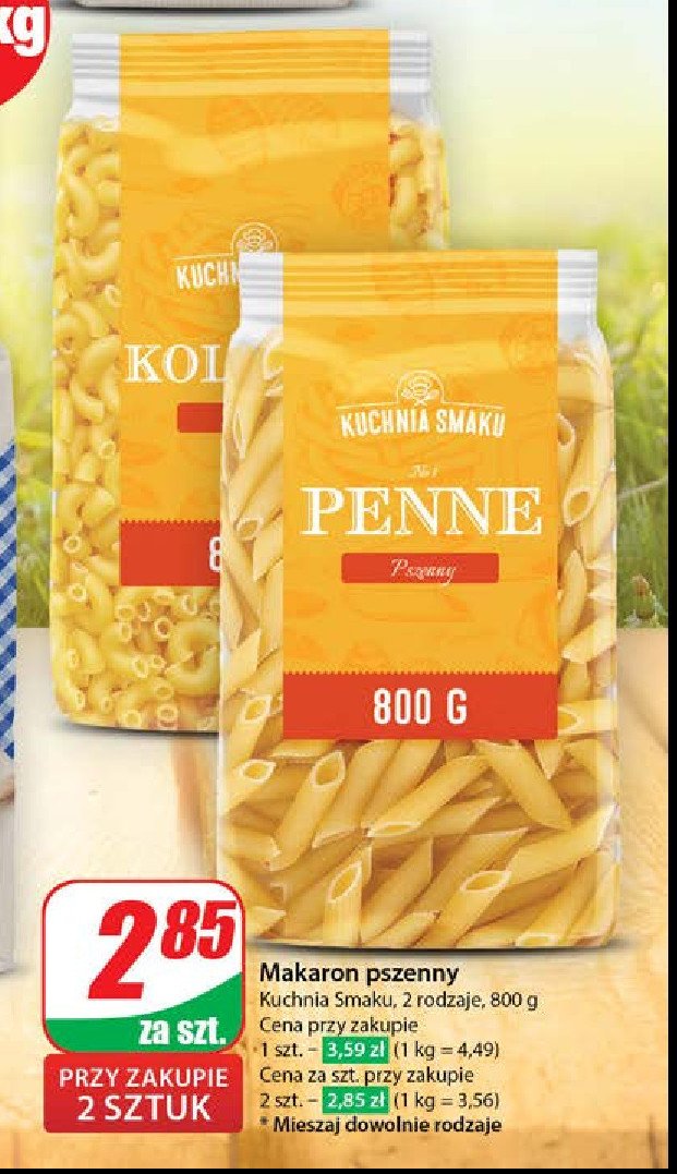 Makaron penne Kuchnia smaku promocja w Dino