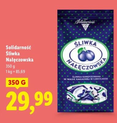 Bombonierka śliwka nałęczowska Solidarność promocja w Lidl
