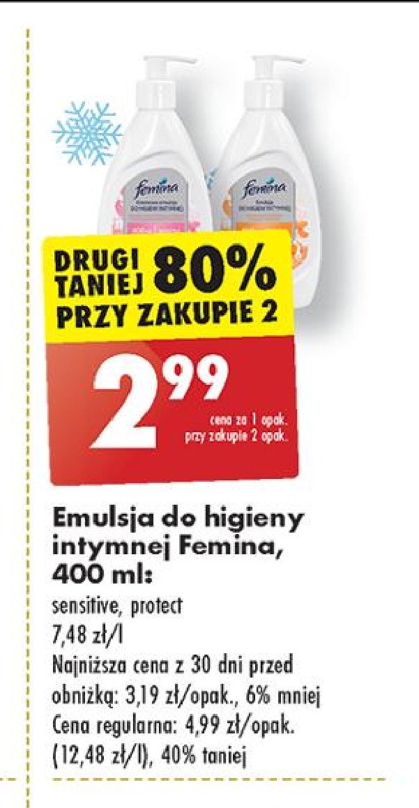 Emulsja ochronna Femina intimea promocja w Biedronka