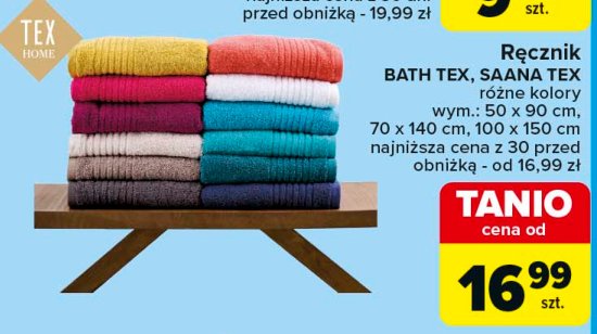 Ręcznik bath 100 x 150 cm Tex promocja