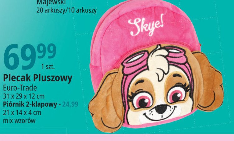 Plecak pluszowy psi patrol promocja