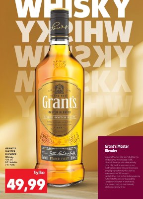 Whisky GRANT'S MASTER BLENDER 43% alk. 0,7 l butelka promocja w Kaufland