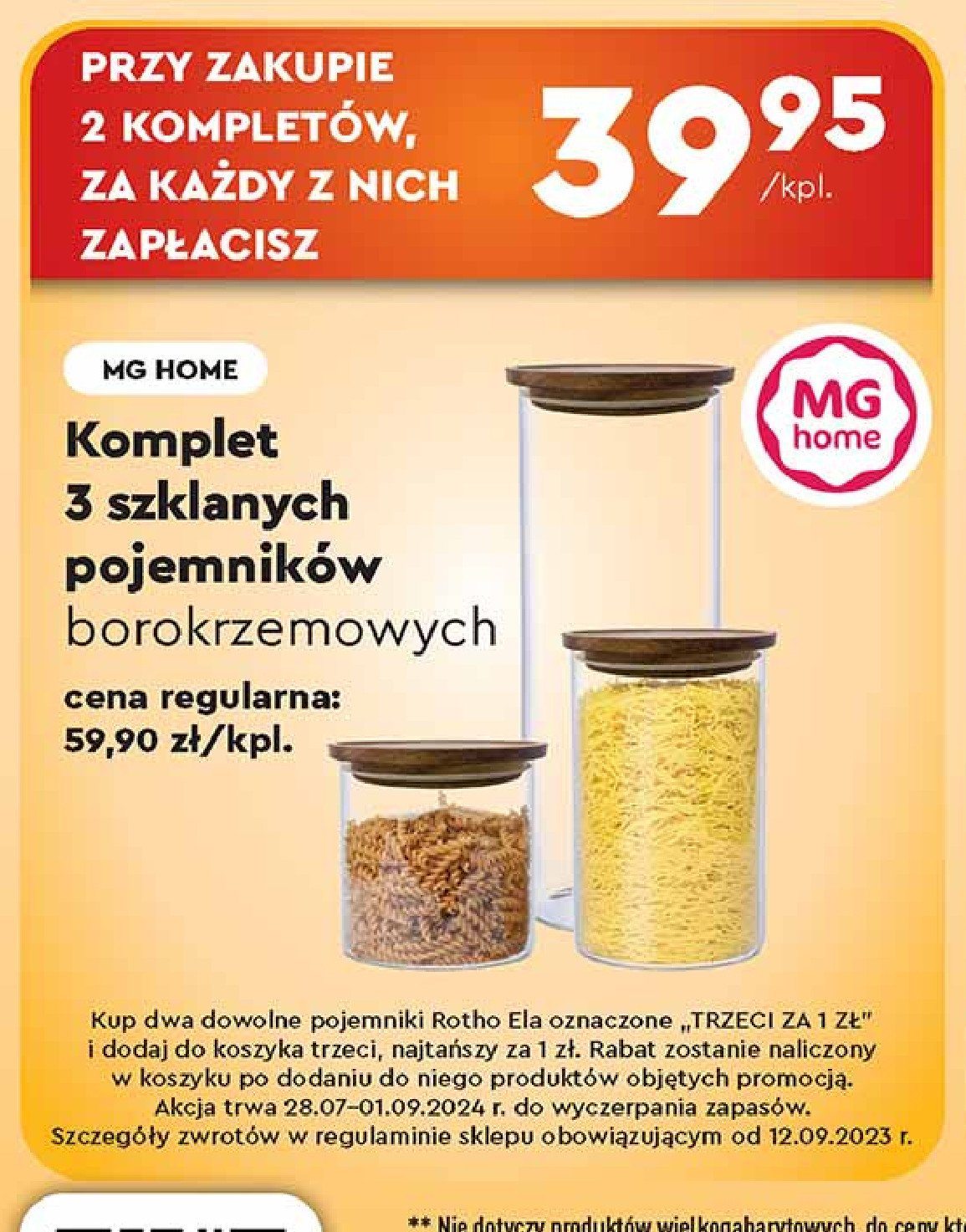 Zestaw pojemników z pokrywką akacjową Mg home promocja