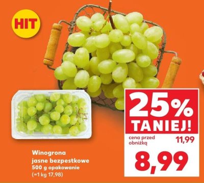 Winogrona jasne bezpestkowe Kaufland promocja w Kaufland
