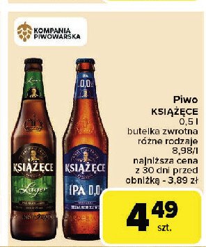 Piwo Książęce lager promocja w Carrefour Market