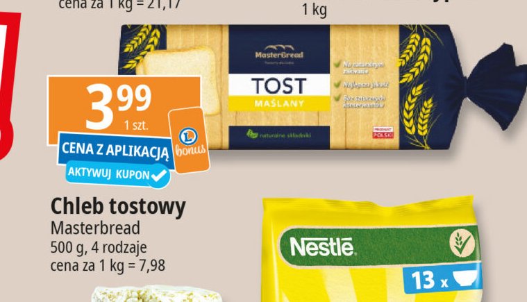 Chleb tostowy maślany Master bread promocja