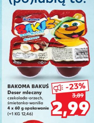 Deser mleczny 艣mietankowo-waniliowy Bakoma baku艣 promocja