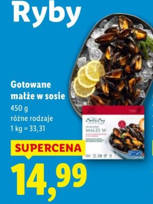 Małże gotowane w sosie 450 g promocja w Lidl