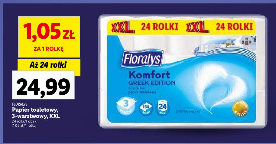 Papier toaletowy komfort greek edition Floralys promocja