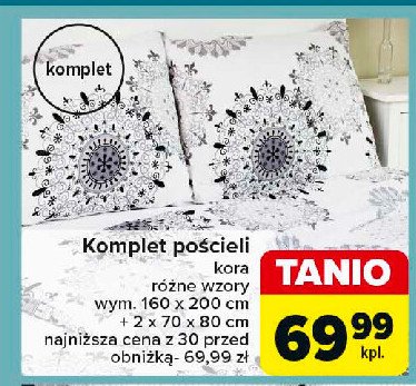 Komplet pościeli kora 160 x 200 + 2 x 70 x 80 promocja