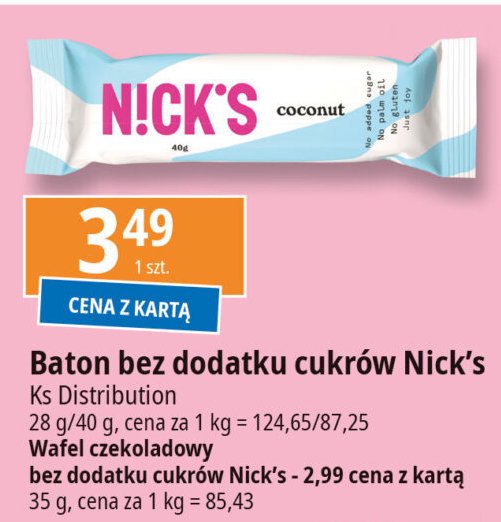 Baton coconut Nick's promocja w Leclerc