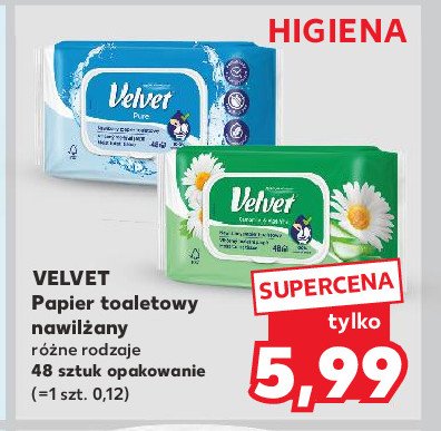 Papier toaletowy nawilżany pure Velvet promocja