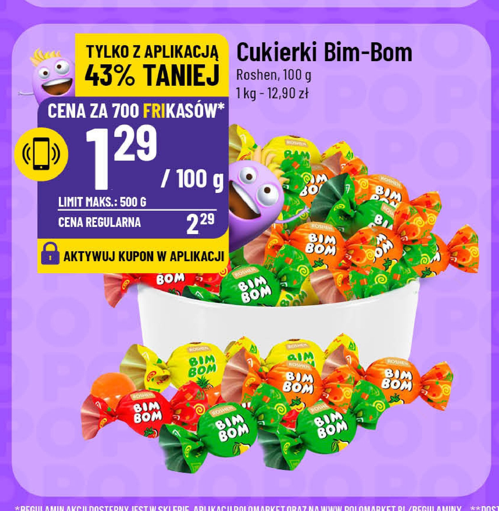 Cukierki mix Bim bom promocja w POLOmarket