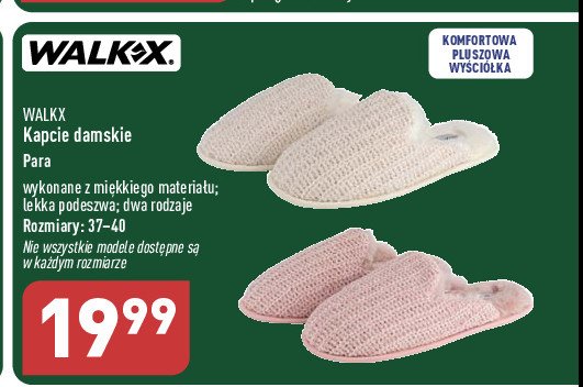 Kapcie damskie zimowe 37-40 Walkx promocja