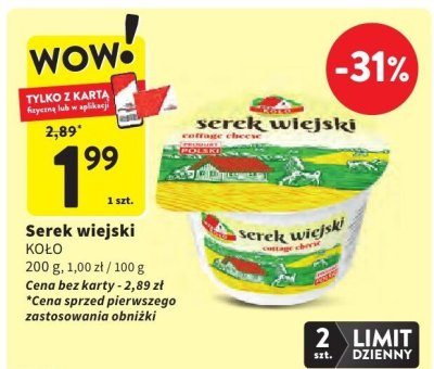 Serek wiejski KOŁO promocja w Intermarche