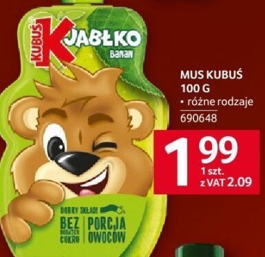 Mus kubuś 100g promocja w Selgros