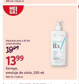 Emulsja do ciała ultra nawilżająca Soraya beauty rx promocja w Rossmann