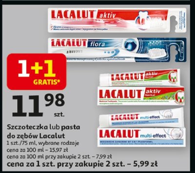 Szczoteczka lub pasta do zębów Lacalut, wybrane rodzaje promocja w Auchan