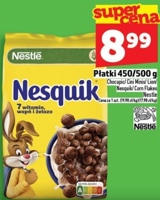 Płatki 450/500 g Chocapic/Cini Minis/Lion/Nesquik Chocolate/Nestle promocja w TOPAZ