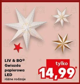 Gwiazda bożonarodzeniowa dekoracja led Liv & bo promocja w Kaufland