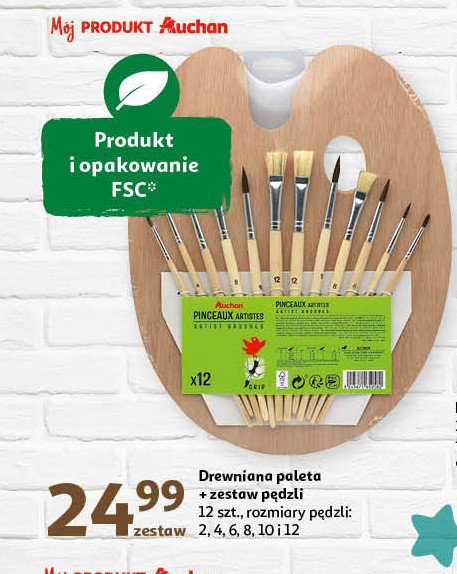 Pędzelki + paletka Auchan promocja