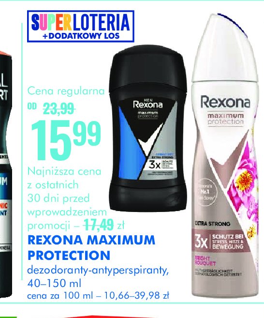 Dezodorant invisible extra strong Rexona maximum protection promocja