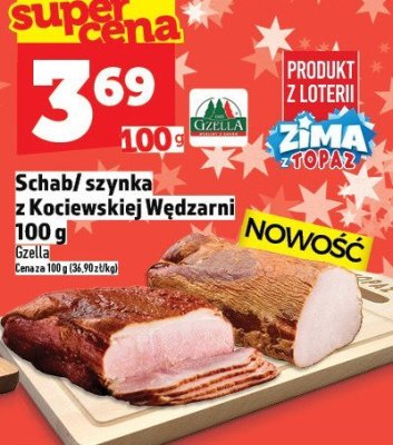 Schab/szynka z Kociewskiej Wędzarni 100 g Gzella promocja w TOPAZ