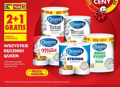 Wszystkie ręczniki kuchenne Queen 2+1 GRATIS promocja w Biedronka