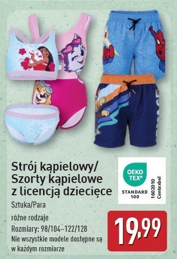 Strój kąpielowy dziecięcy promocja w Aldi