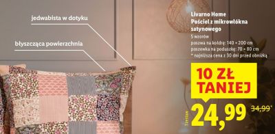 Pościel z mikrowłókna satynowego 140x200 cm + 70x80 cm  promocja w Lidl