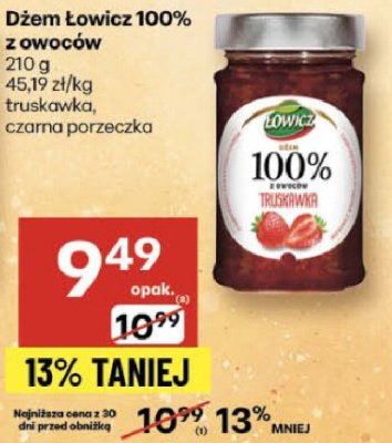 Dżem Łowicz 100% z owoców promocja w Delikatesy Centrum