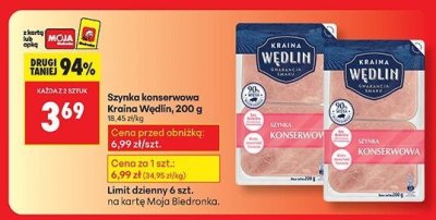 Szynka konserwowa Kraina Wedlin 200 g promocja w Biedronka