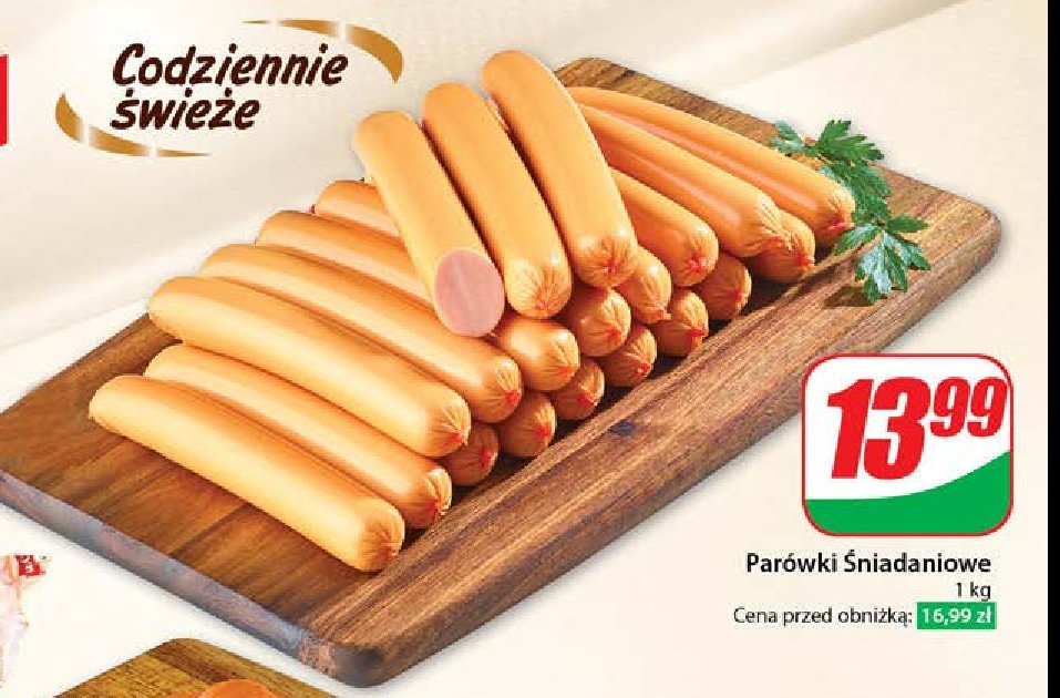 Parówki śniadaniowe Agro rydzyna promocja w Dino