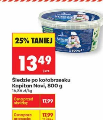Śledzie po kołobrzesku Kapitan Navi promocja w Biedronka