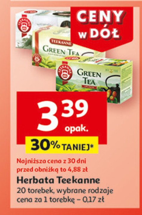 Herbata opuncja Teekanne green tea promocja w Auchan