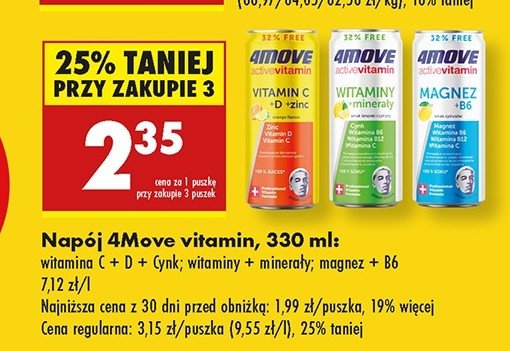 Napój witaminy + minerały witalność 4move active vitamin promocja