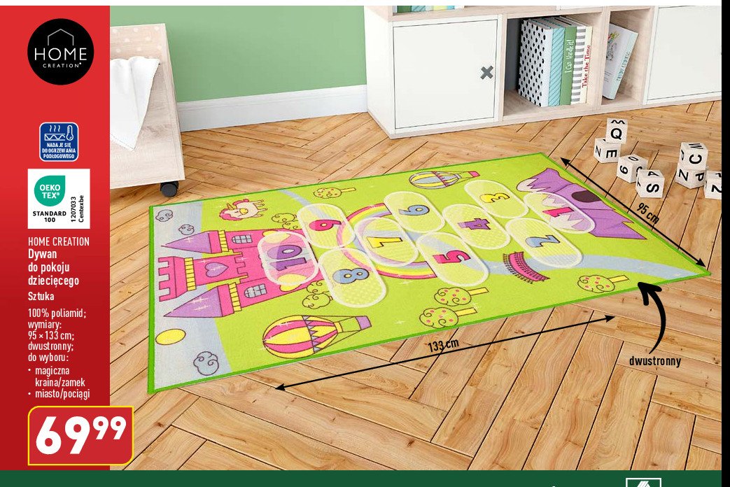 Dywanik dzieci臋cy 95 x 133 cm poci膮gi Home creation promocja