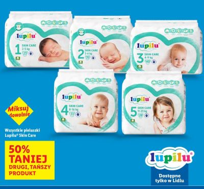 Pieluchy Lupilu Skin Care rozmiar 4 promocja w Lidl