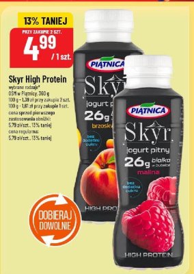 Jogurt pitny Skyr High Protein Piątnica różne rodzaje promocja w POLOmarket