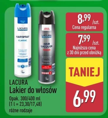 Lakier do włosów Lacura różne rodzaje promocja w Aldi