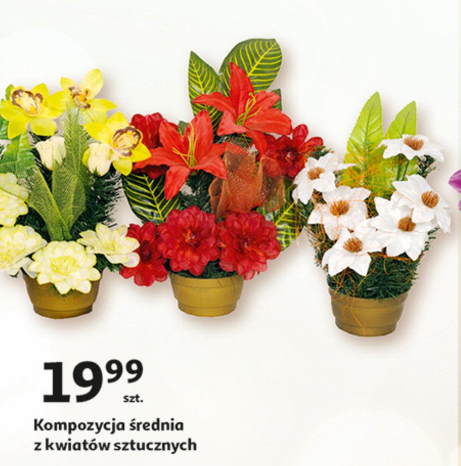 Kompozycja 艣rednia ze sztucznych kwiat贸w promocja